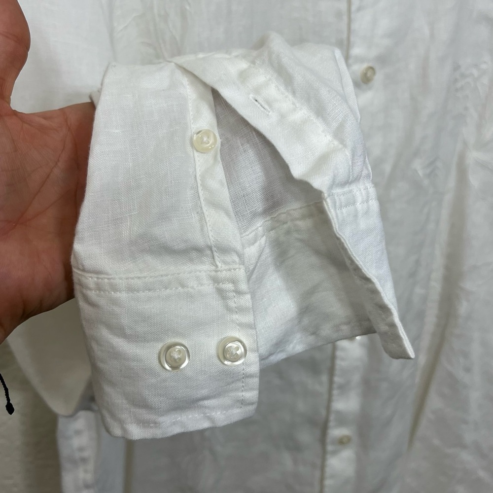 Tommy Bahama Men’s White Linen Button Down Long Sleeve Shirt Embroidered XXL - Picture 9 of 12